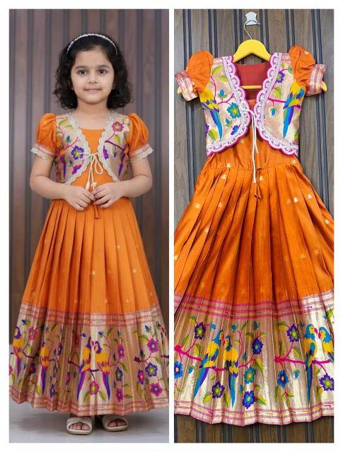 NEW LAUNCING KIDS GOWN PAITHANI silk holesale children clothing